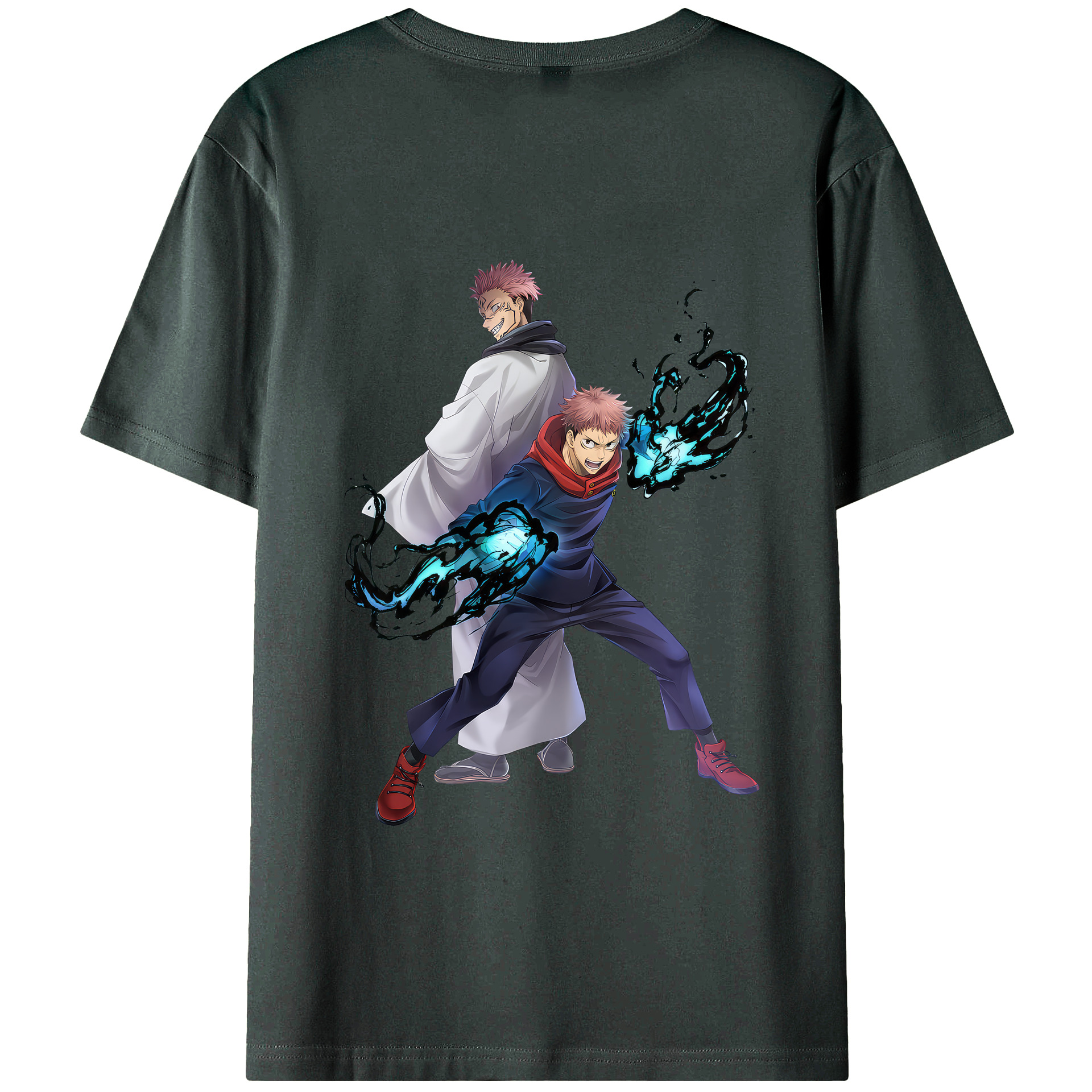 （画像用） 呪術廻戦 Jujutsu Kaisen 綿100％ メンズ半袖Tシャツ（バックプリント） 通気性